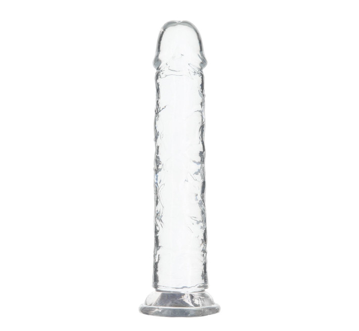 Прозорий фалоімітатор ADDICTION Vertical Dong 8″, присоска, діаметр 3,8 см, віброкуля в подарунок