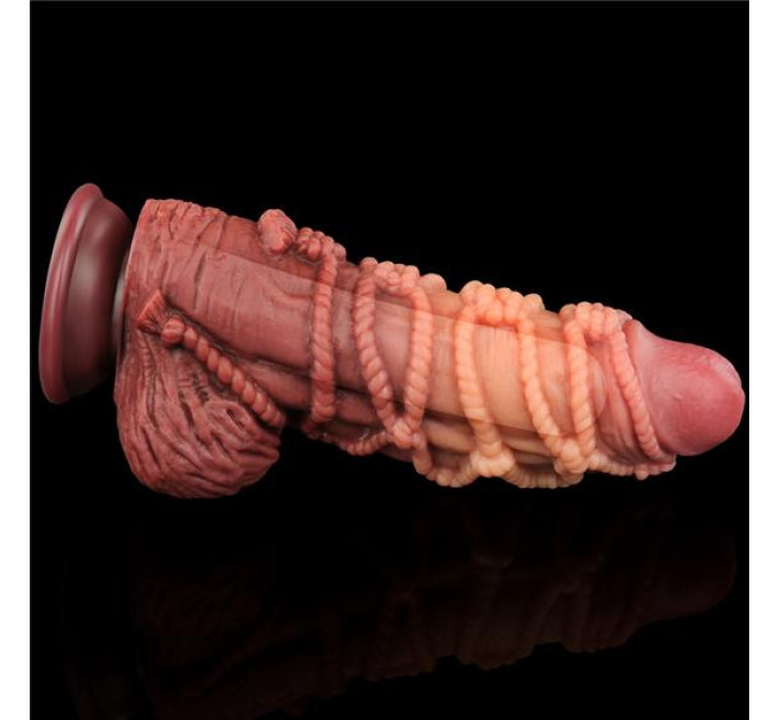 Фалоімітатор LoveToy Dual-Layered Silicone Cock With Rope 9.5 Flesh 931