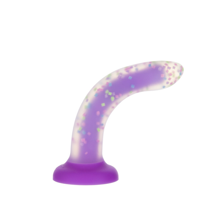Фалоімітатор, що світиться в темряві, ADDICTION Rave 8 Glow in the Dark Dildo Purple Confetti, 20,3 см
