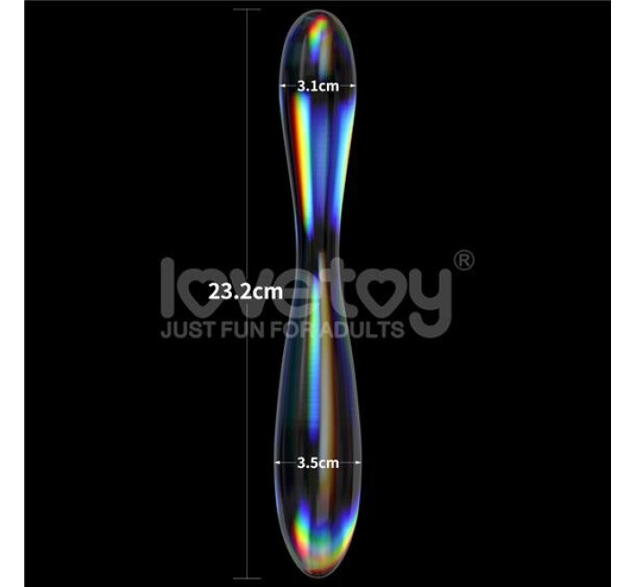 Фалоімітатор LoveToy Twilight Gleam Glass Dildo Double Delight