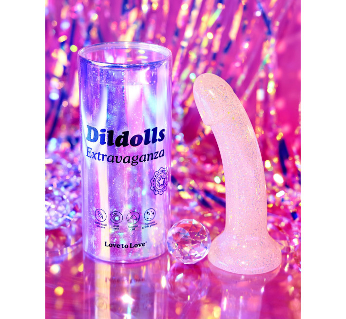 Дилдо з блискітками Love To Love DILDOLLS - EXTRAVAGANZA, ультрам’який