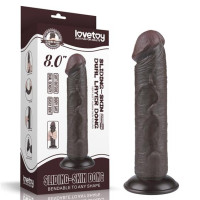 Фалоімітатор LoveToy Sliding-Skin Dual Layer Dong 8 Black Фалоімітатор LoveToy Sliding-Skin Dual Layer Dong 8 Black