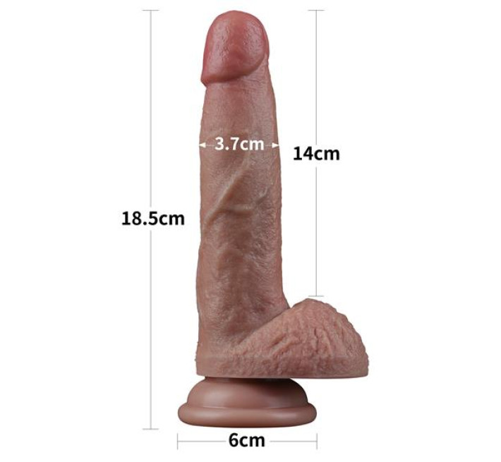 Фалоімітатор LoveToy Dual-Layered Silicone Cock 7 Brown