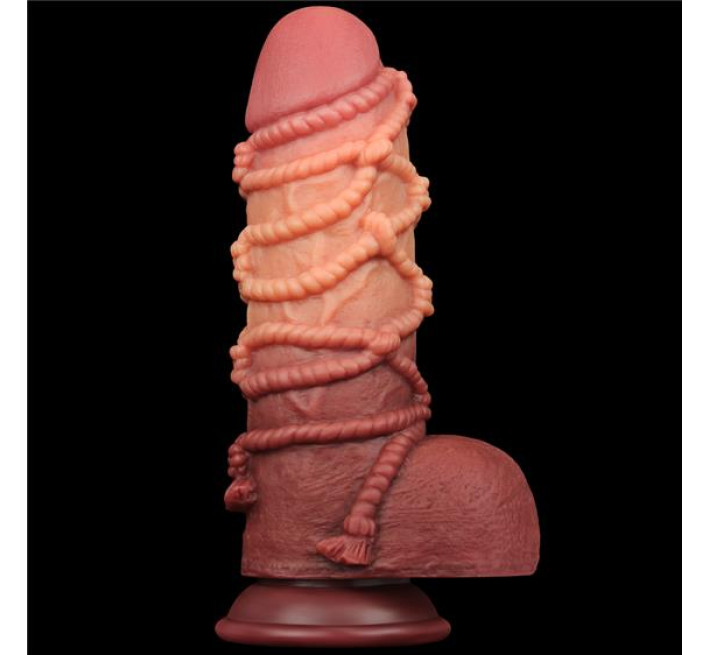 Фаллоимитатор LoveToy Dual-Layered Silicone Cock With Rope 9.5 Flesh 932