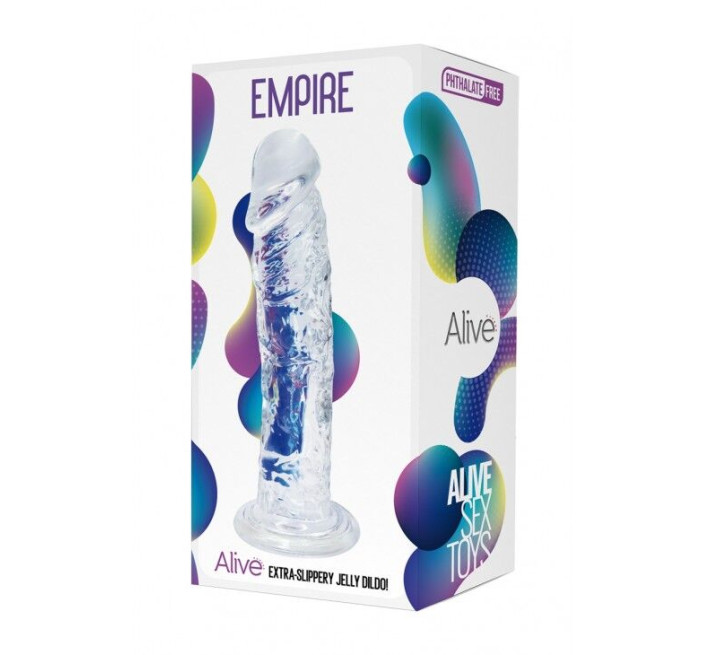 Прозорий фалоімітатор Alive Jelly Dildo Empire