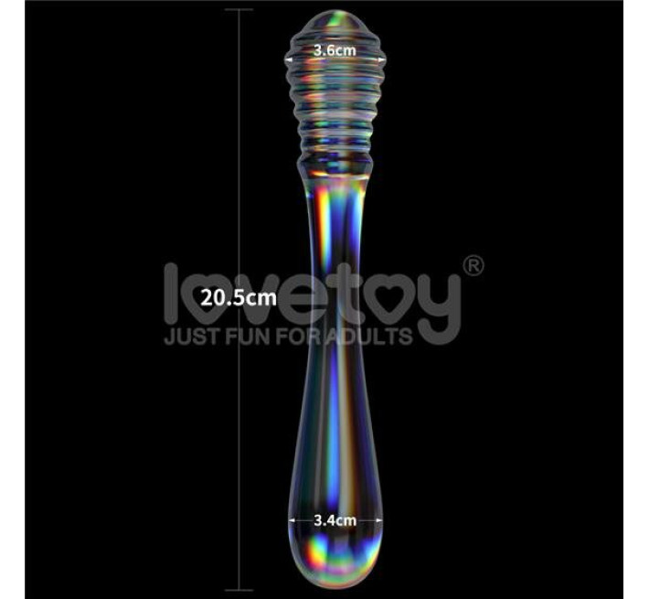 Фалоімітатор LoveToy Twilight Gleam Glass Dildo Twin Pleasures