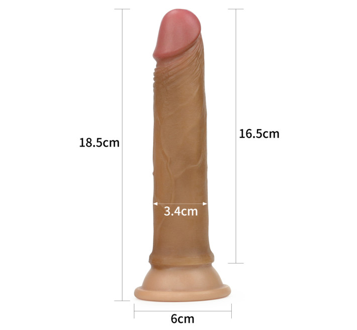 Фаллоимитатор LoveToy Dual-Layered Silicone Cock 7 Brown