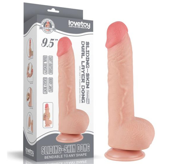Фалоімітатор LoveToy Sliding-Skin Dual Layer Dong 9.5 1001 Flesh