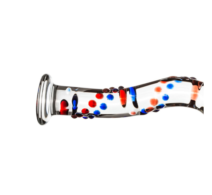 Скляний дилдо з вигинами та малюнком Gildo Glass Dildo No. 3