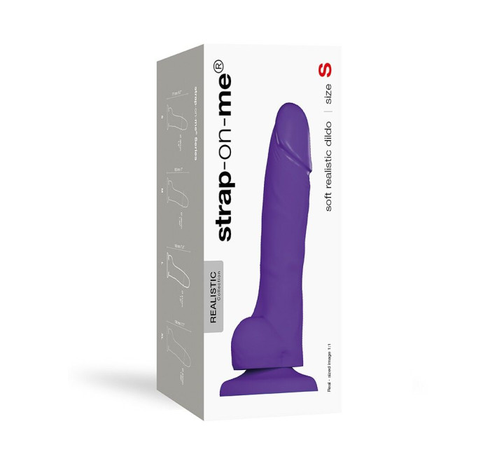 Реалістичний фалоімітатор Strap-On-Me SOFT REALISTIC DILDO Фіолетовий Size S