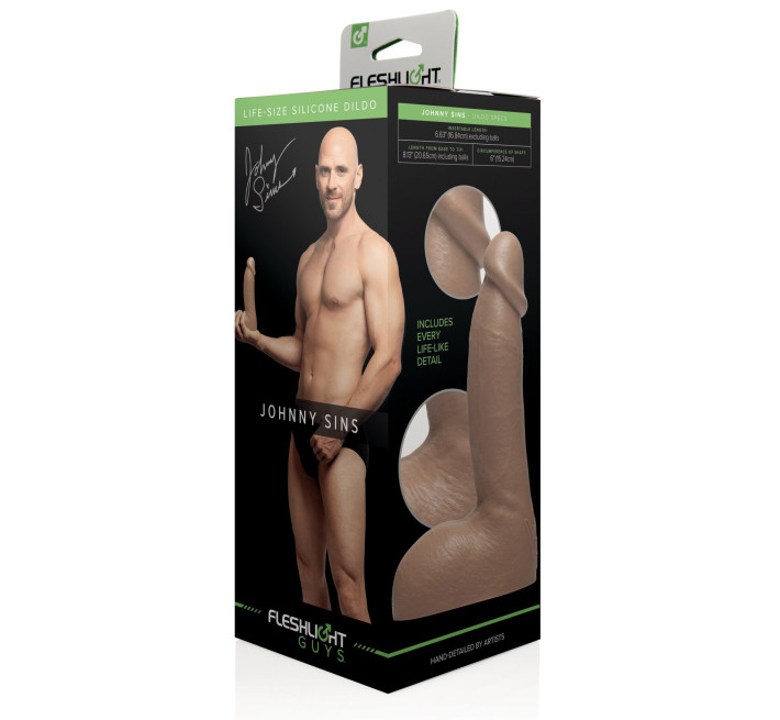 Фалоімітатор Fleshlight Guys: Johnny Sins Dildo, по зліпку пеніса, лисий з Браззерс