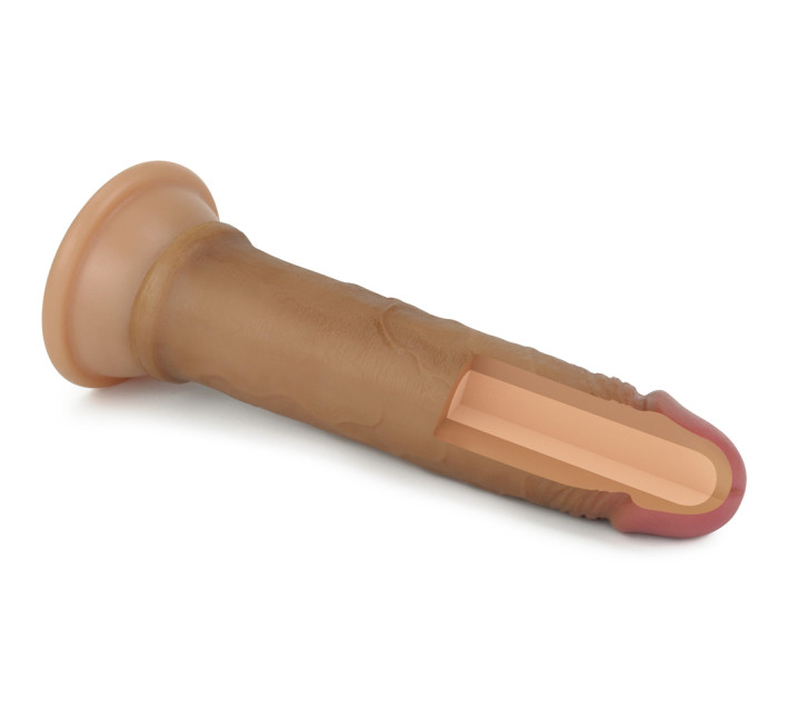 Фаллоимитатор LoveToy Dual-Layered Silicone Cock 7 Brown