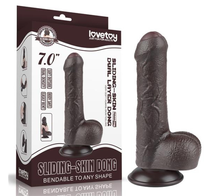 Фаллоимитатор LoveToy Sliding-Skin Dual Layer Dong 7 991 Black