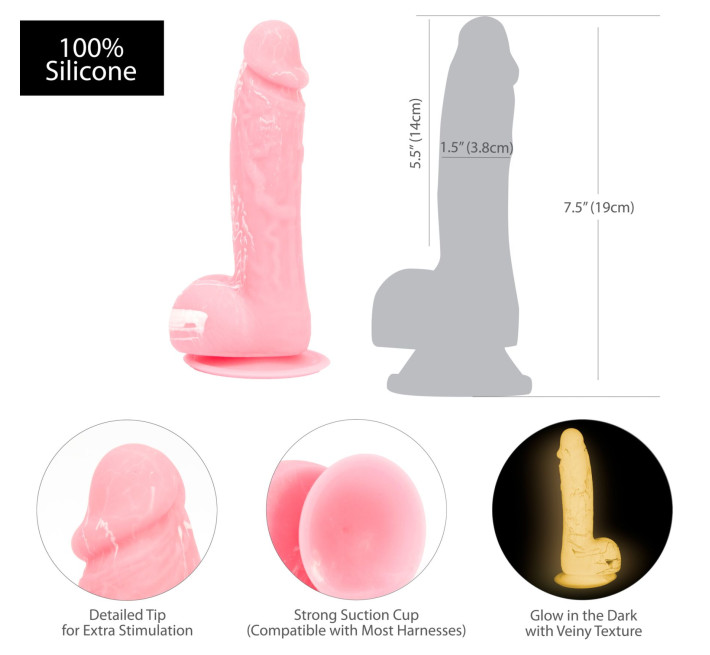 Фаллоімітатор, що світиться в темряві ADDICTION - BRANDON