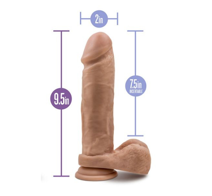 Фалоімітатор Blush З Подвійною Щільністю Au Naturel 9.5Inch Dildo Mocha Тілесний