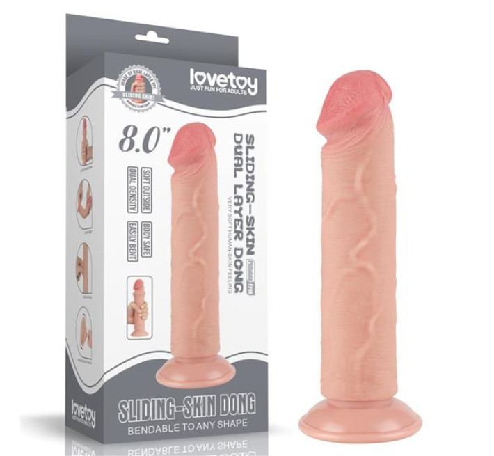 Фалоімітатор LoveToy Sliding-Skin Dual Layer Dong 8 Flesh