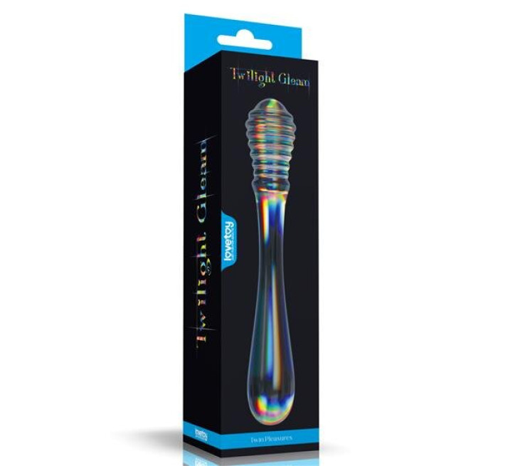 Фалоімітатор LoveToy Twilight Gleam Glass Dildo Twin Pleasures