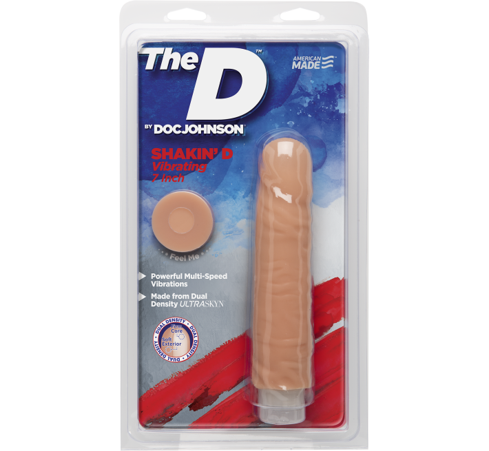 Фалоімітатор Doc Johnson The Shakin D Vibrating 7 Inch Dong ULTRASKYN
