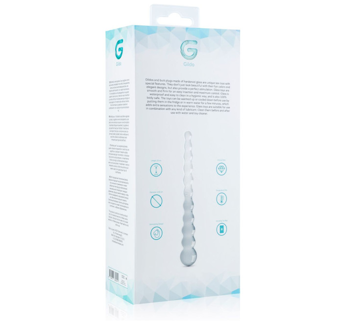 Скляний дилдо у вигляді намистин Gildo Glass Dildo No. 20