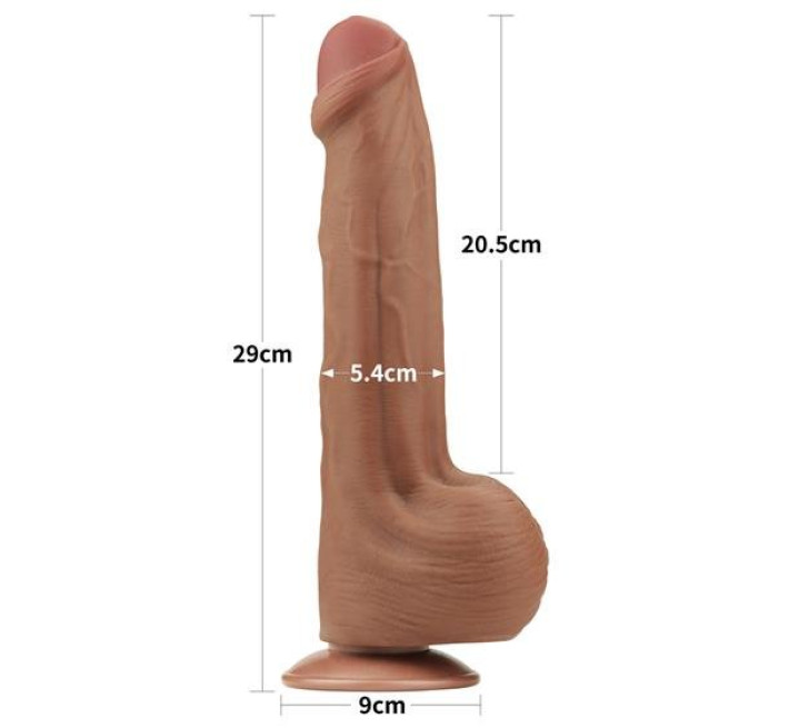 Фаллоимитатор LoveToy Sliding-Skin Dual Layer Dong 11.5 Brown