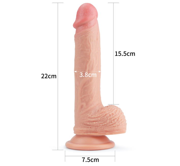 Фалоімітатор LoveToy Dual-Layered Liquid Silicone Nature Cock 8,5 Тілесний