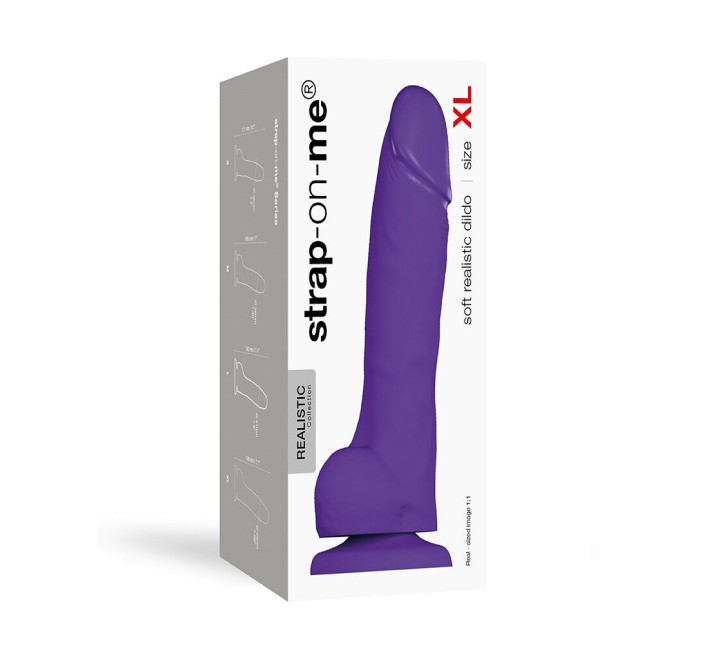 Реалістичний фалоімітатор Strap-On-Me SOFT REALISTIC DILDO Фіолетовий Size XL