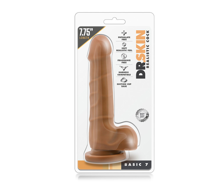 Фалоімітатор Blush Dr. Skin Realistic Cock Basic 7 Коричневий