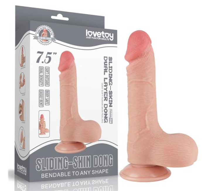 Фаллоимитатор LoveToy Sliding-Skin Dual Layer Dong 7.5 994 Flesh