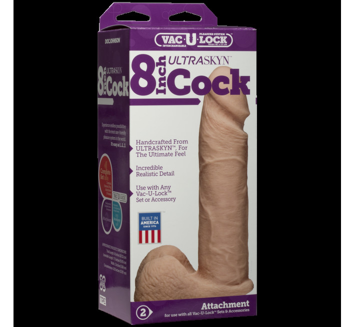 Фалоімітатор Doc Johnson Vac-U-Lock - 8 Inch ULTRASKYN Cock