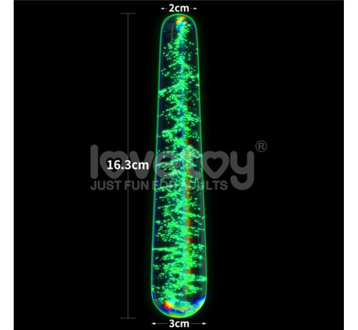 Фалоімітатор LoveToy Twilight Gleam Glow-in-the-dark Glass Dildo Slim Fantasy