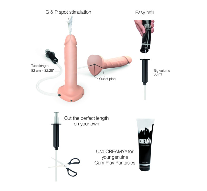 Фаллоимитатор, заканчивающий Strap-On-Me Squirting Cum Dildo Realistic Flash, диам. 3,5 см, силикон