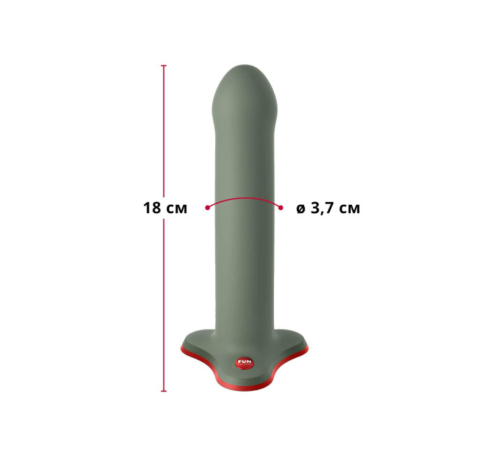 Фалоімітатор Fun Factory MAGNUM, оливковий, дуже гнучкий, довжина 18,3 см, діаметр 3,7 см