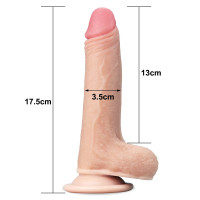 Фаллоимитатор с мошонкой LoveToy Sliding Skin Dual Layer Dong 7 Inch Телесный