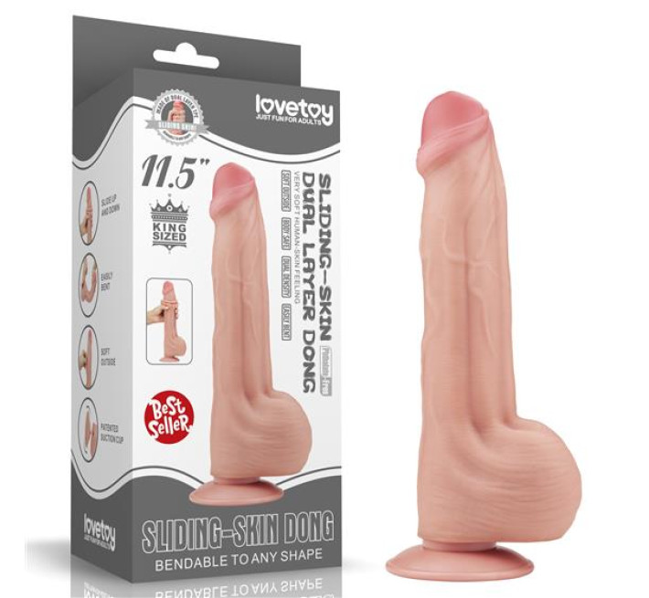 Фаллоимитатор LoveToy Sliding-Skin Dual Layer Dong 11.5 Flesh