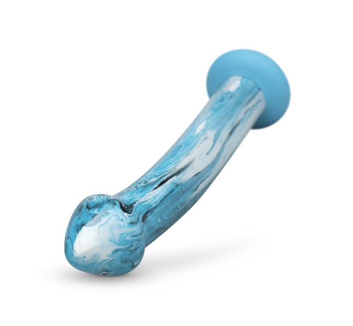 Скляний дилдо Gildo Ocean Ripple, об’ємна головка, ідеально для точки G