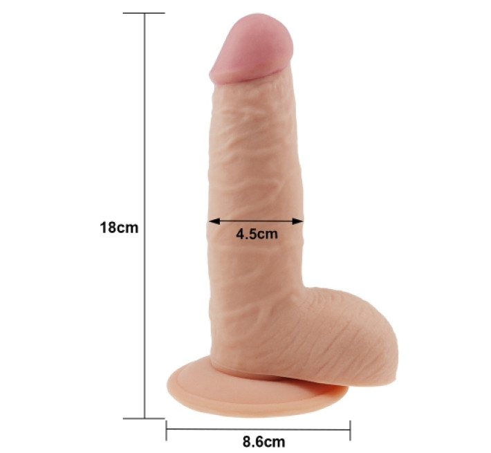Фалоімітатор із мошонкою LoveToy Dildo The Ultra Soft Dude 7,5 Тілесна