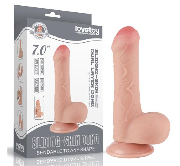 Фаллоимитатор LoveToy Sliding-Skin Dual Layer Dong 7 991 Flesh