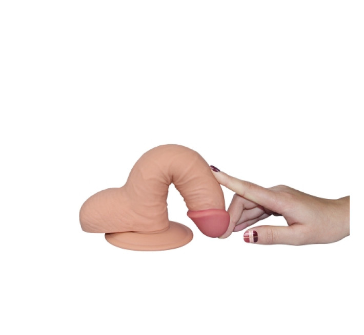 Фалоімітатор із мошонкою LoveToy Dildo The Ultra Soft Dude 7,5 Тілесна