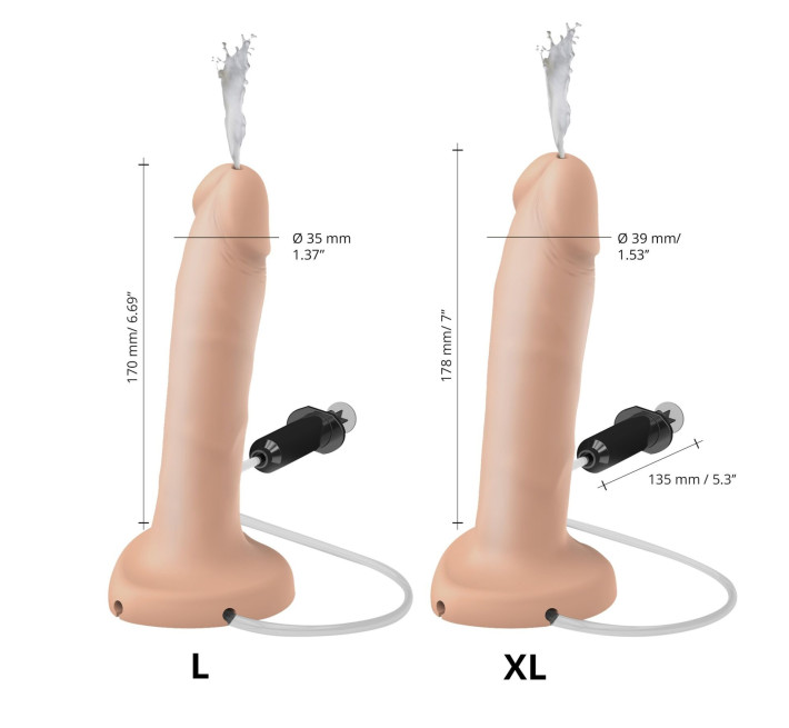 Фаллоимитатор, заканчивающий Strap-On-Me Squirting Cum Dildo Realistic Flash, диам. 3,9 см, силикон