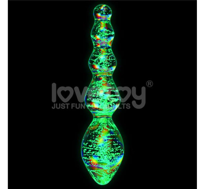 Фалоімітатор LoveToy Twilight Gleam Glow-in-the-dark Glass Dildo Tantalizing Orbs