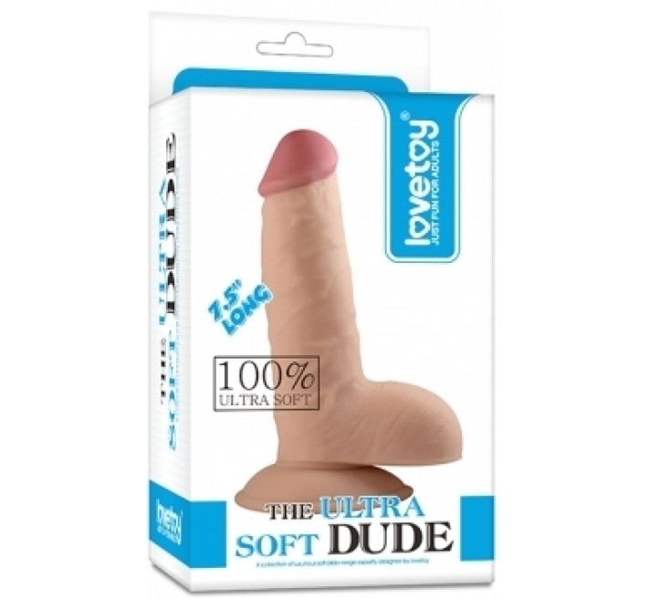 Фалоімітатор із мошонкою LoveToy Dildo The Ultra Soft Dude 7,5 Тілесна