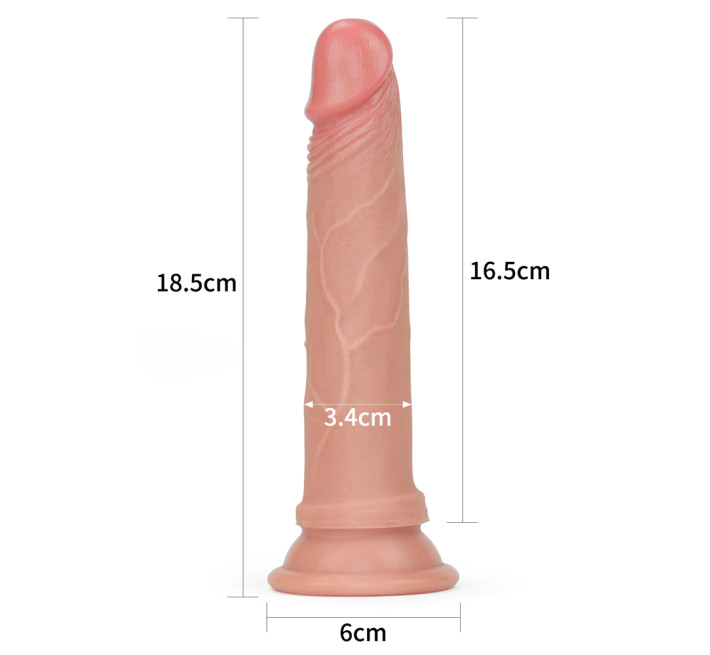 Фалоімітатор LoveToy Dual-Layered Silicone Cock 7 Flesh