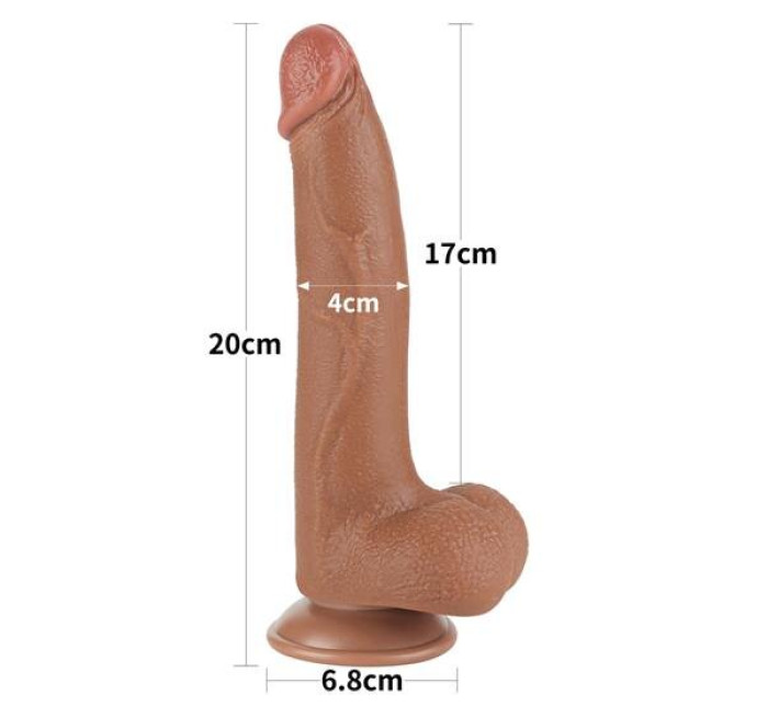 Фалоімітатор LoveToy Sliding-Skin Dual Layer Dong 8.5 998 Brown