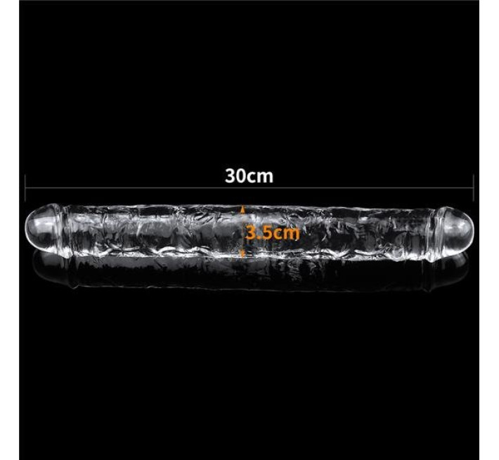 Фалоімітатор LoveToy Flawless Clear Double Dildo 12" Clear