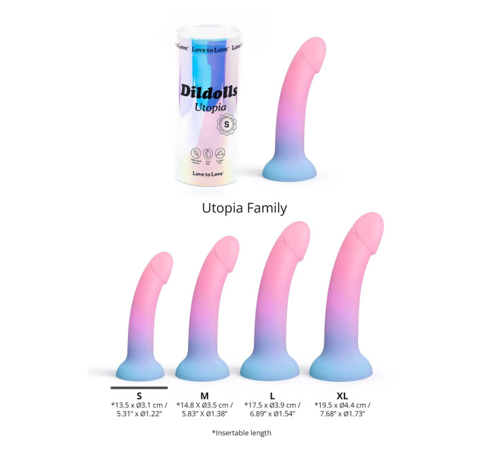 Дилдо с цветным градиентом Love To Love DILDOLLS - UTOPIA S ультрамягкий