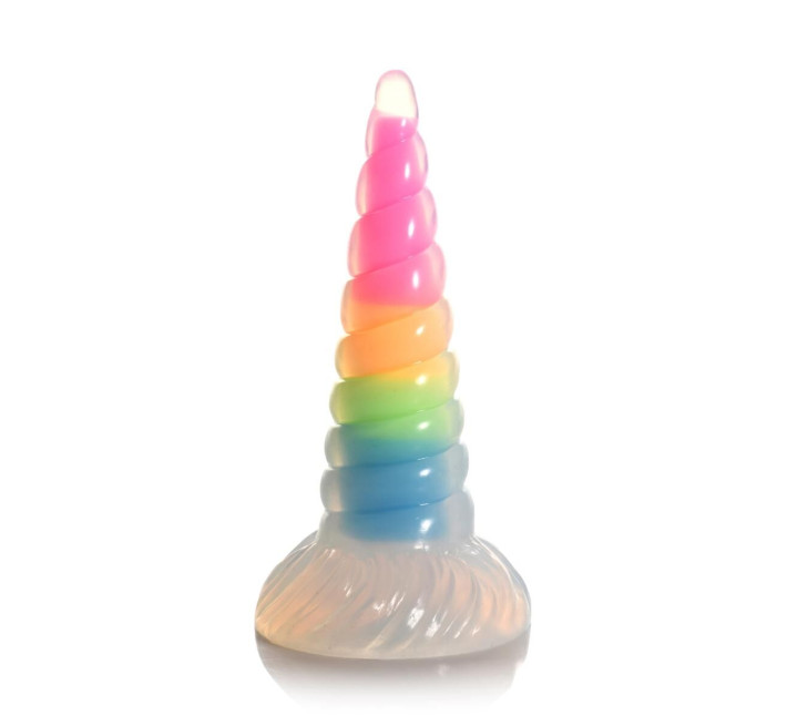 Фентезійний фалоімітатор Creature Cocks Luminescent Rainbow Silicone Dildo