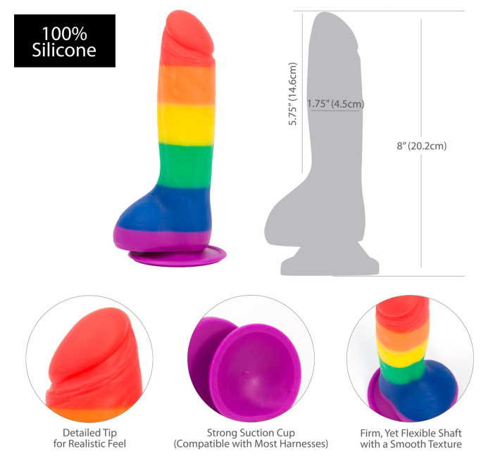 Райдужний фалоімітатор ADDICTION - JUSTIN