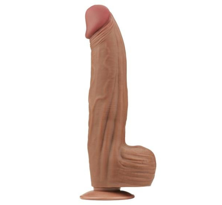 Фалоімітатор LoveToy Sliding-Skin Dual Layer Dong 12 Brown