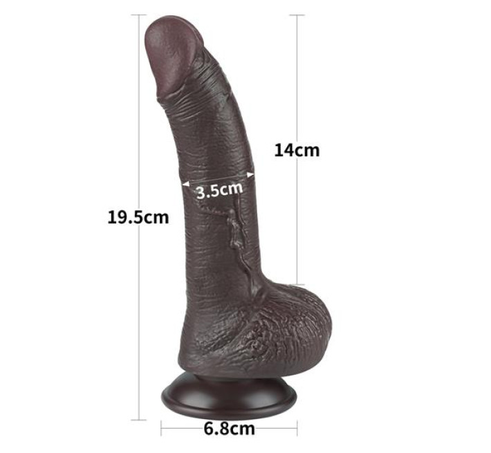 Фаллоимитатор LoveToy Sliding-Skin Dual Layer Dong 7.5 992 Black