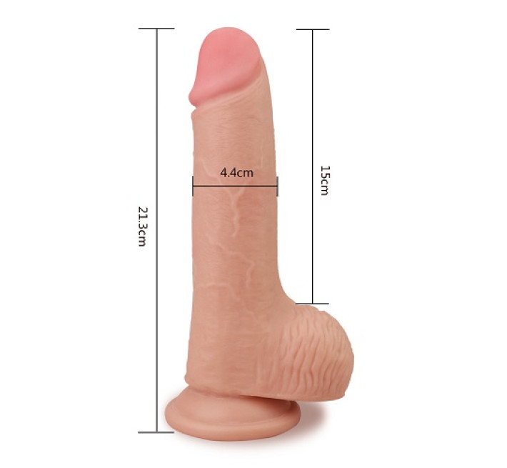 Фалоімітатор з мошонкою LoveToy Skinlike Soft Dong 7,5